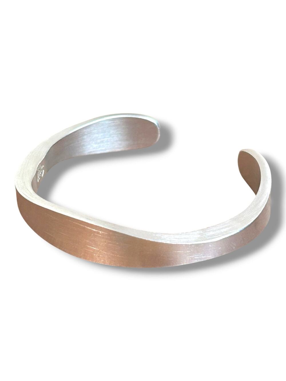 Vintage Speidel USA Silver Tone Cuff Bracelet Brushed Metal Minimalist Blank ID